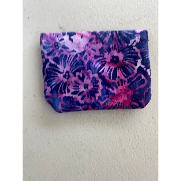 Unbranded Floral Batik Dyed Snap Button 3 Compartment Cards Cash Mini Pouch - Picture 4 of 6